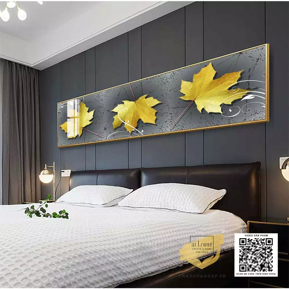 Bức tranh chiếc lá mùa thu mang lại cảm giác thư thái, dễ chịu