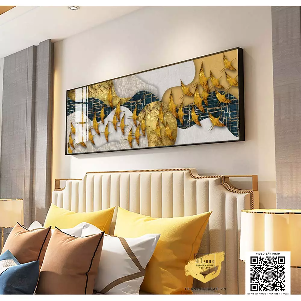Kích thước tranh phù hợp với không gian phòng ngủ