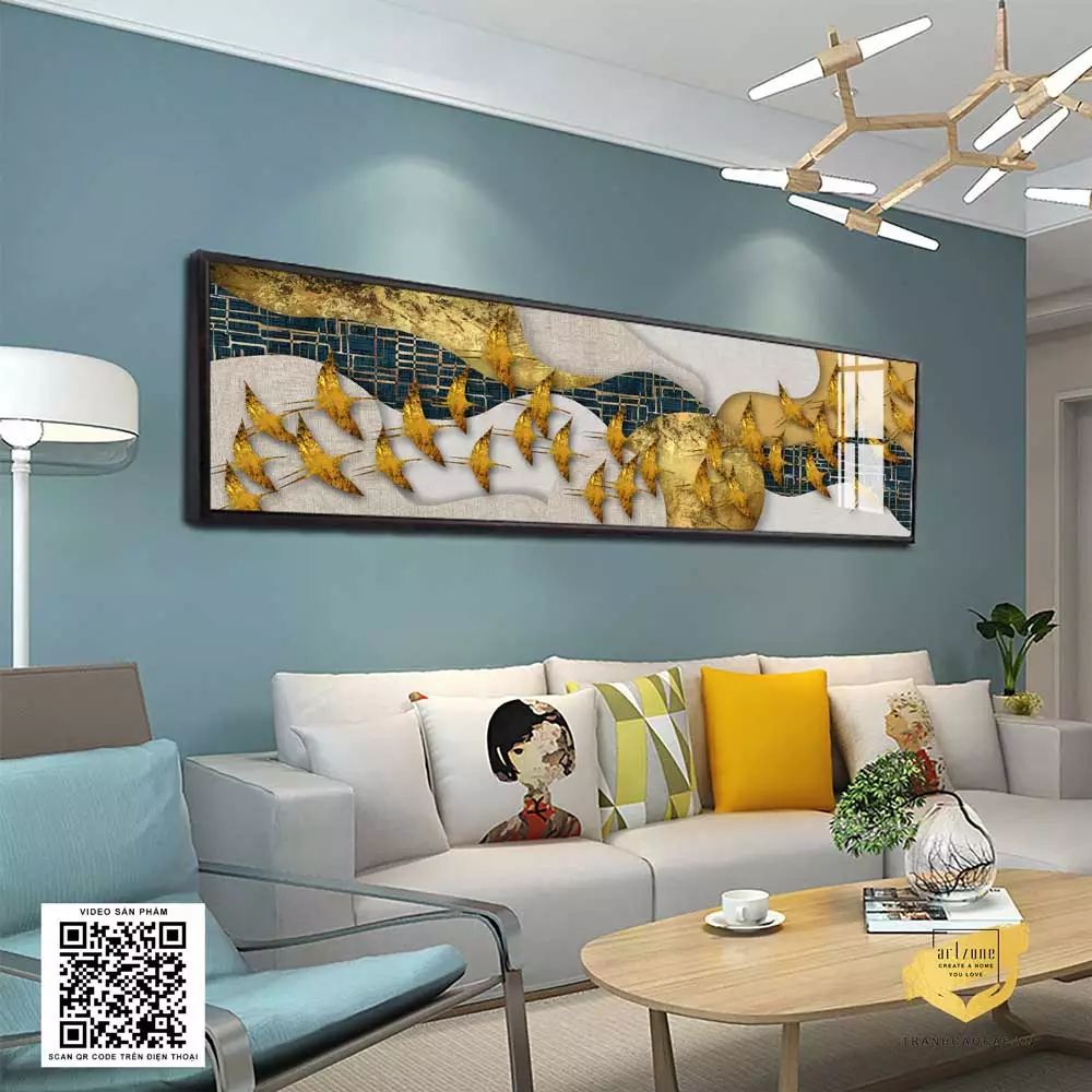 Tranh phong cảnh chim bay về tổ, chất liệu Mica cao cấp