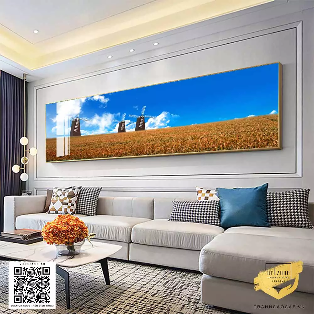 Tranh treo tường phòng ngủ Phong Cảnh Cõi Xa Gió Giữa Cánh Đồng Hoang