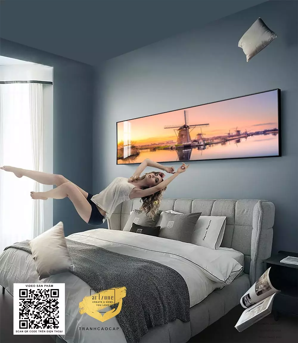 Chọn kích thước tranh phù hợp với không gian phòng ngủ
