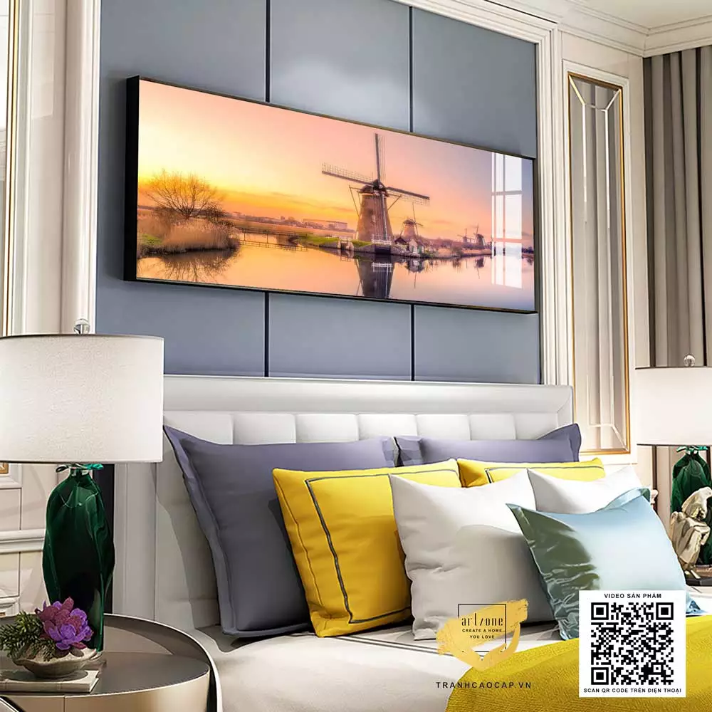 Tranh Cảnh Cói Xây Gió Bên Dòng Sông là lựa chọn hoàn hảo cho phòng ngủ
