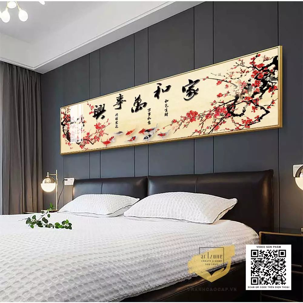 Tranh Mica Cửu Ngưu Quán Hội AZ1-0626 Series treo trong không gian phòng khách hiện đại