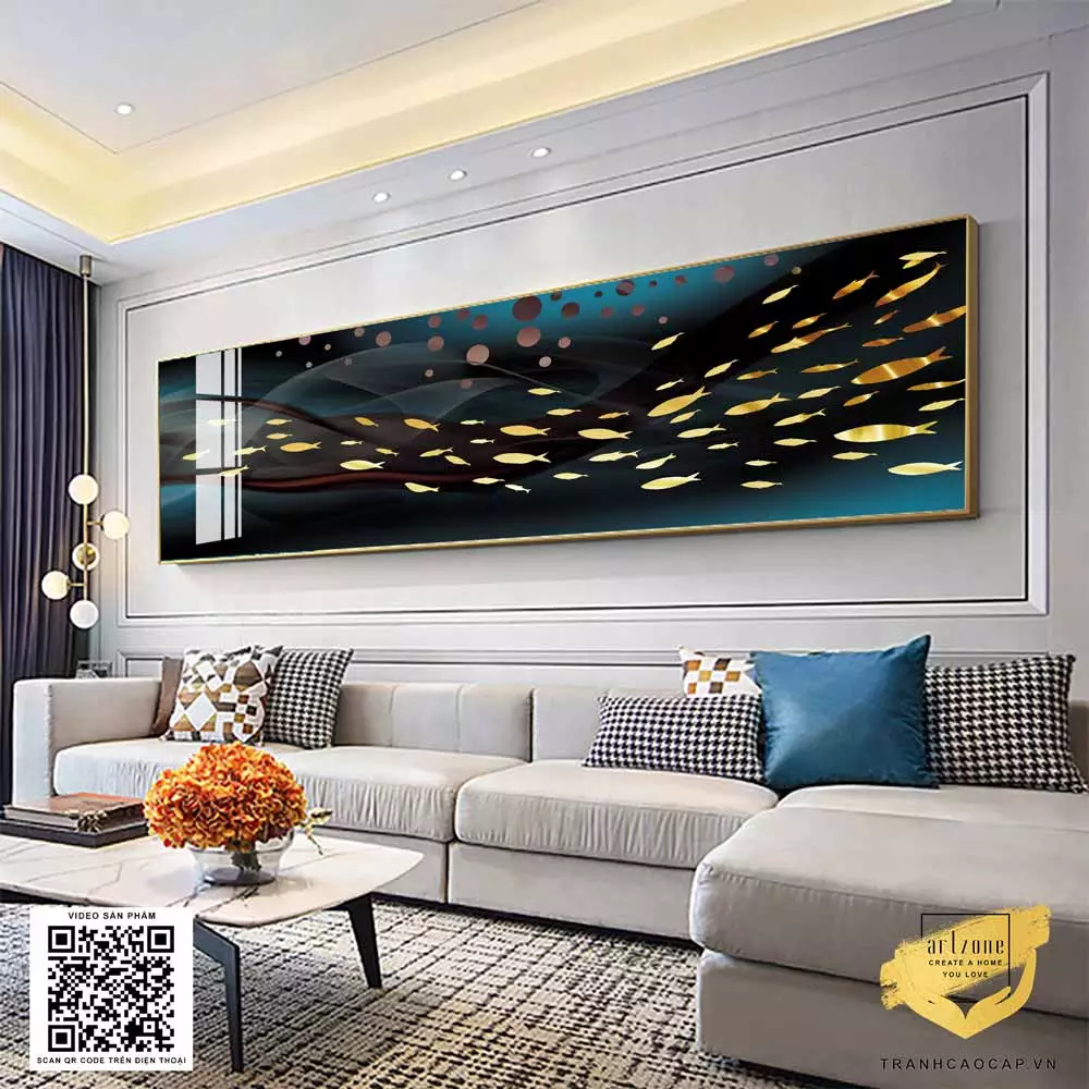 Phòng ngủ đẹp với tranh Mica treo tường