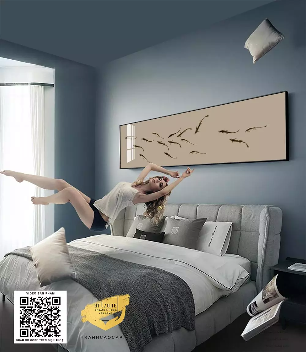Chọn tranh có kích thước phù hợp với không gian phòng ngủ
