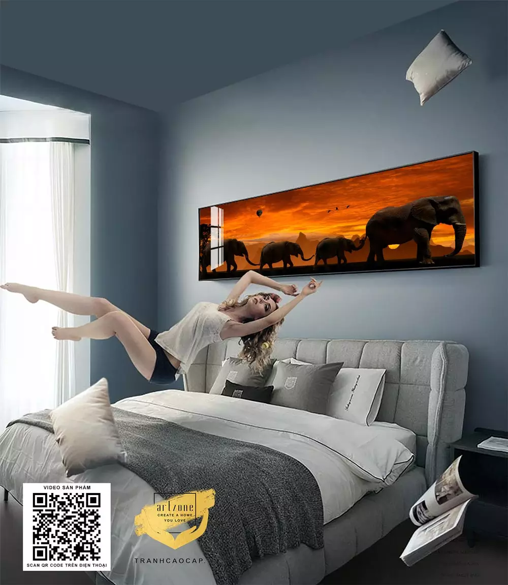 Bức tranh mang ý nghĩa về sức mạnh, sự tự do và tình cảm gia đình Tranh treo phòng ngủ ý nghĩa