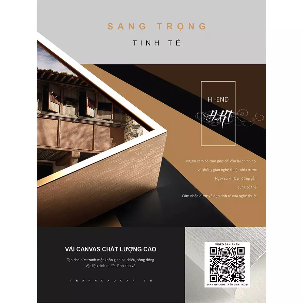 Tranh phong cảnh Hà Nội xưa với tông màu ấm áp