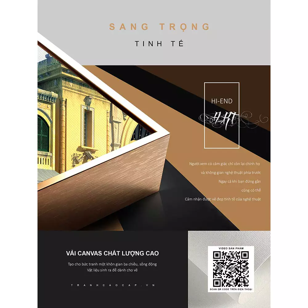 Tranh phong cảnh Hà Nội xưa chất liệu Mica