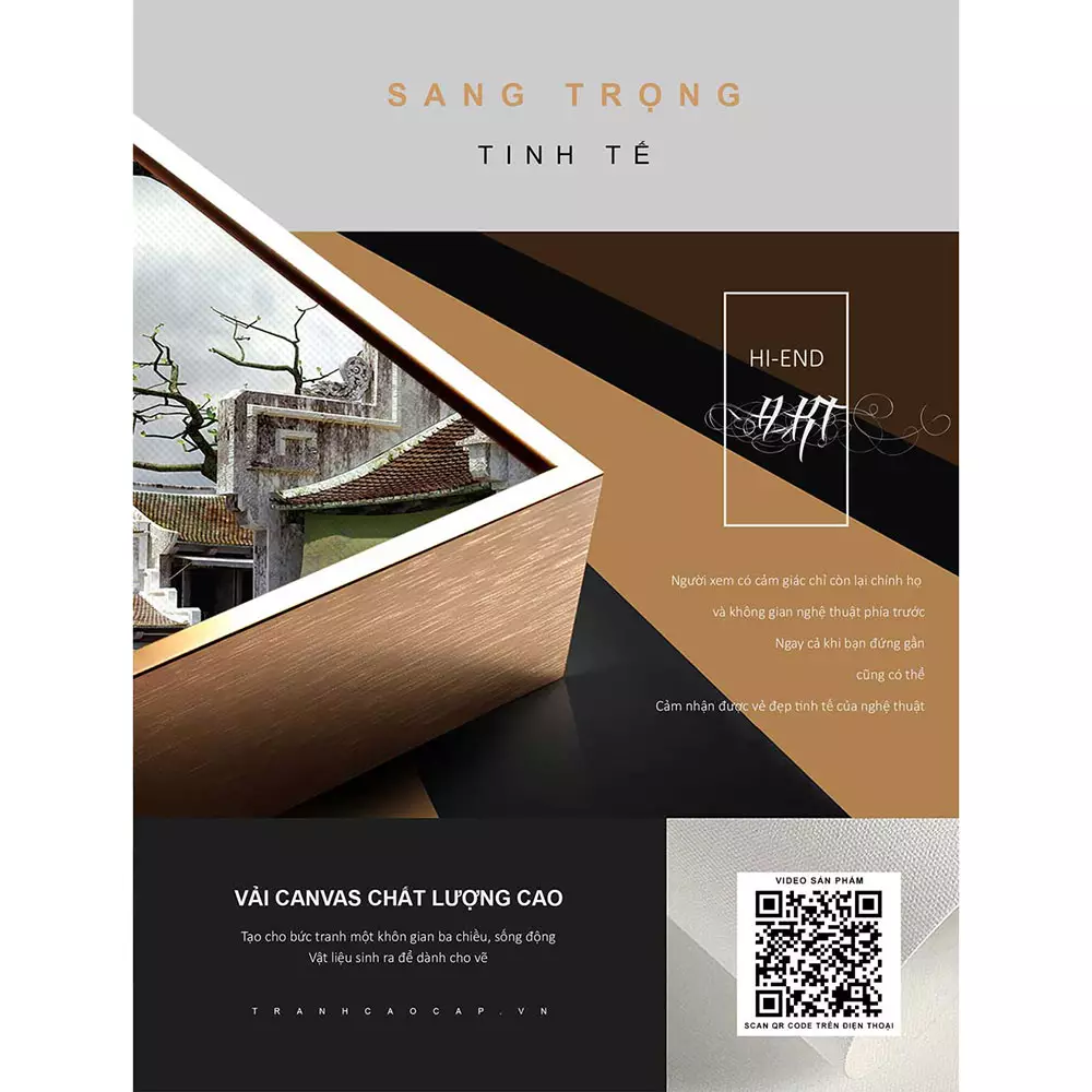 Tranh Hà Nội xưa với phố cổ và mái ngói rêu phong