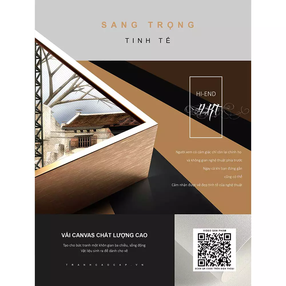 Tranh phong cảnh Hà Nội xưa chất liệu Mica