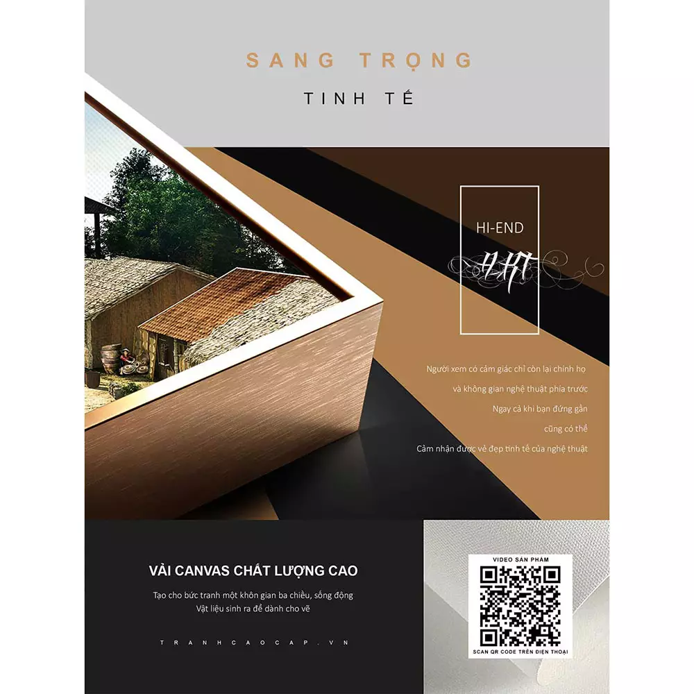 Tranh phong cảnh Hà Nội xưa với gam màu trầm ấm