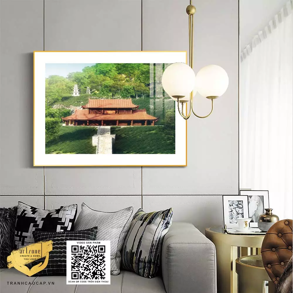 Tranh Hà Nội xưa AZ1-0962-MICA trong không gian phòng khách