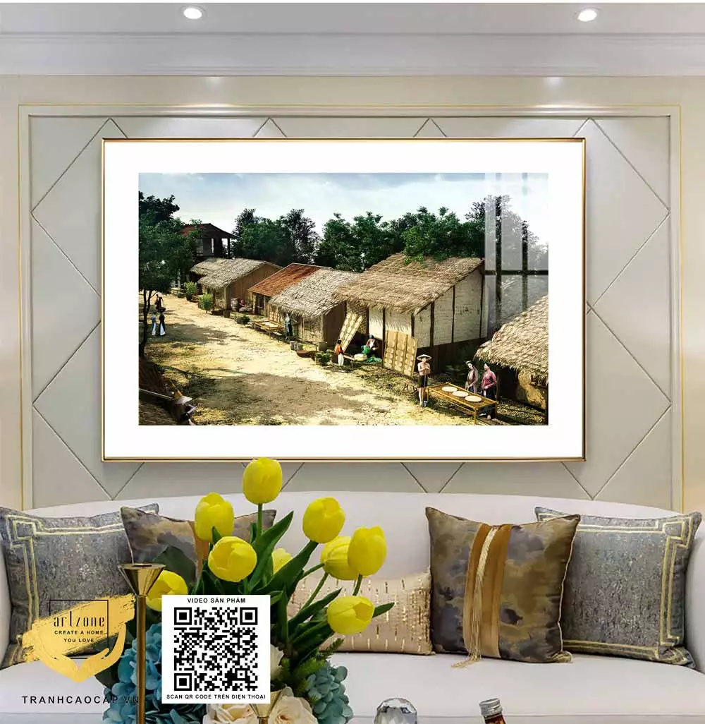 Tranh Mica phong cảnh Hà Nội xưa với độ bền cao