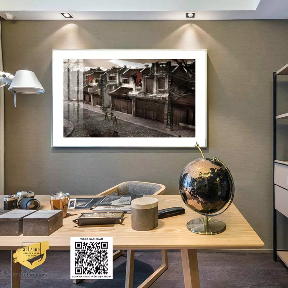 Tranh Hà Nội xưa AZ1-0982-MICA treo trong phòng khách