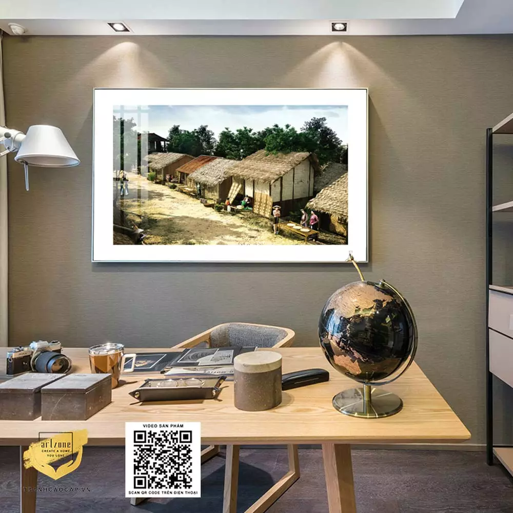 Tranh phong cảnh Hà Nội xưa trong không gian nội thất