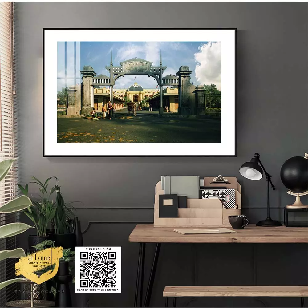 Không gian sống đẹp với tranh phong cảnh Hà Nội xưa