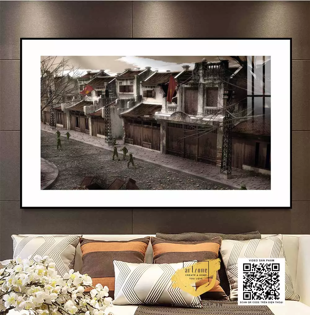 Tranh Hà Nội xưa AZ1-0982-MICA treo trong phòng làm việc