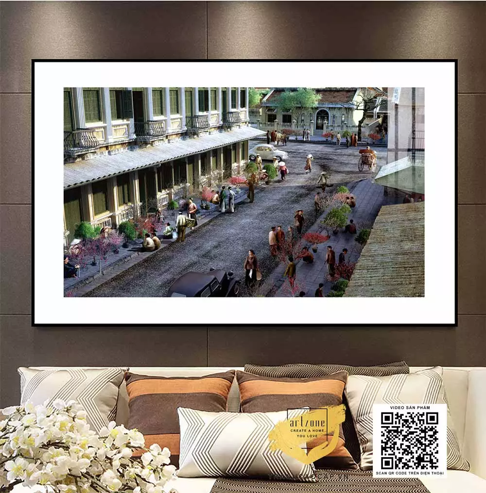 Gợi ý trang trí không gian với tranh Phố cổ Hà Nội