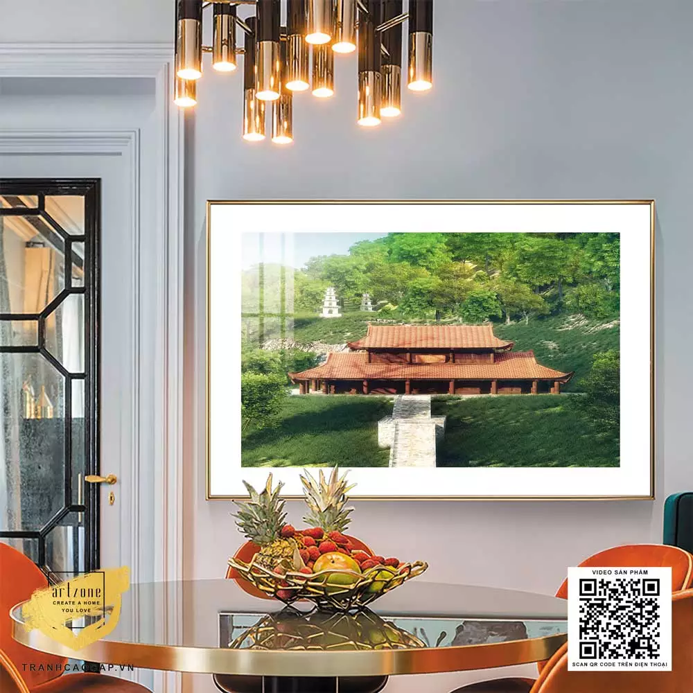 Tranh Hà Nội xưa AZ1-0962-MICA trong không gian phòng làm việc