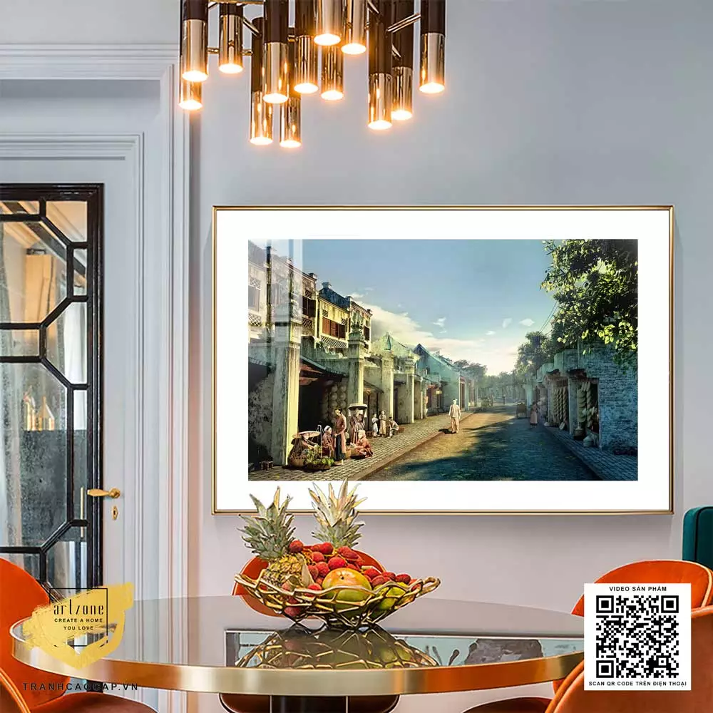 Tranh phong cảnh Hà Nội xưa chất liệu Mica Tranh phong cảnh Hà Nội xưa chất liệu Mica
