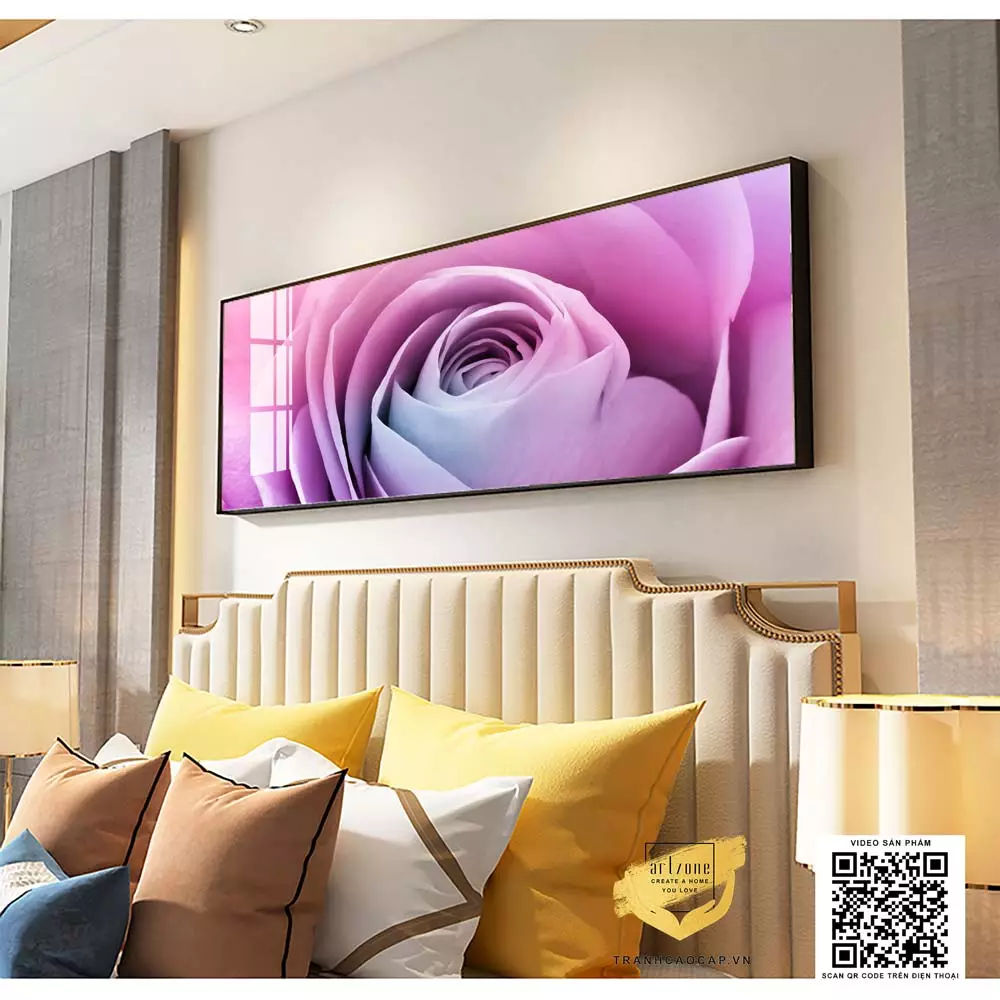 Tranh Mica Phong cảnh hoa hồng tím AZ1-0605 Series