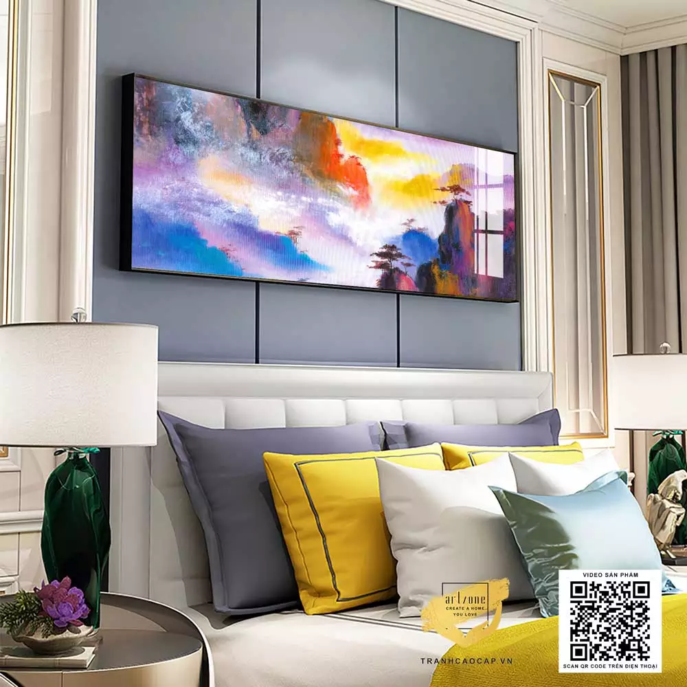 Tranh Mica phong cảnh hoàng hôn AZ1-0607