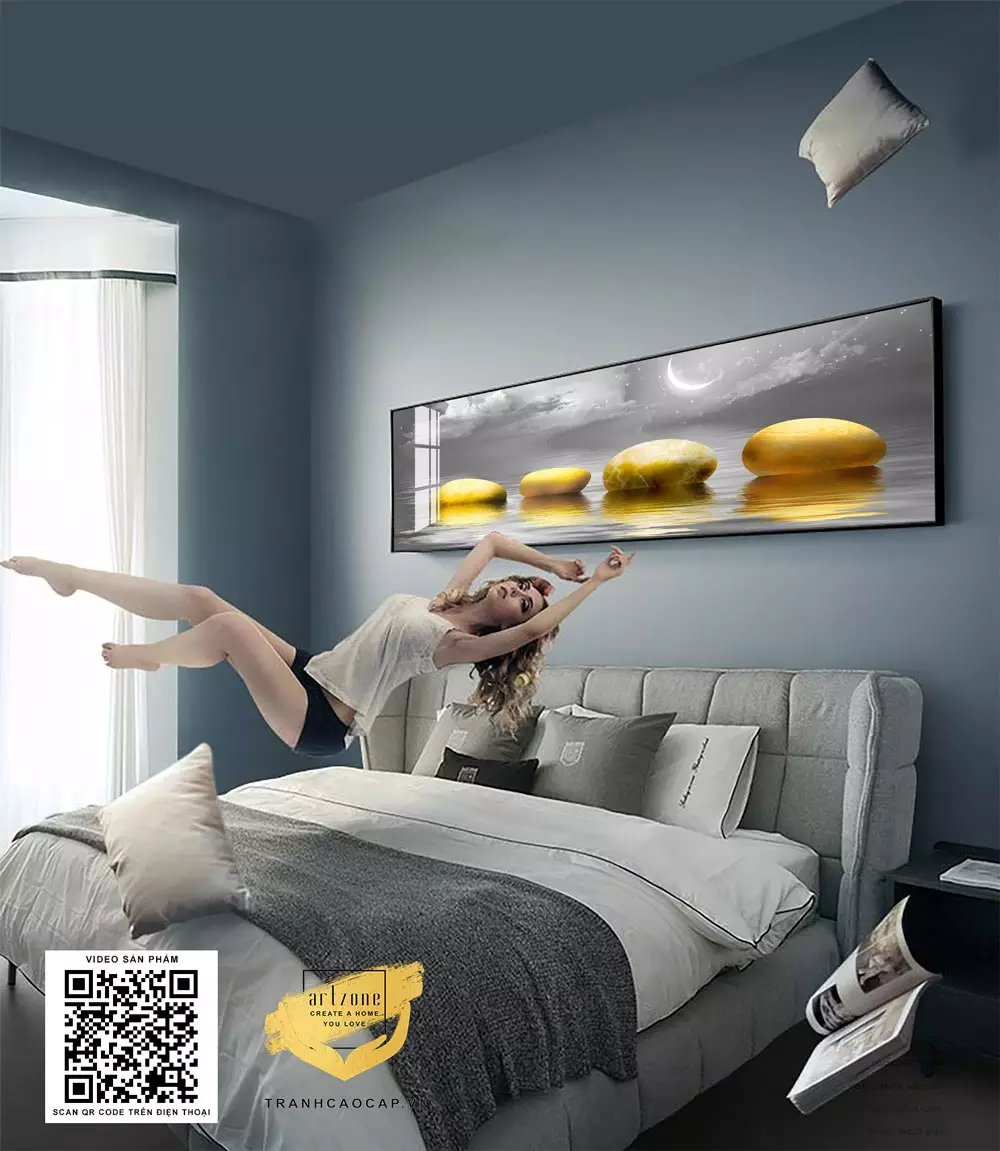 Trang trí phòng ngủ với tranh Phong Cảnh Hòn Đá Cô Đơn - Tạo không gian thư giãn và lãng mạn