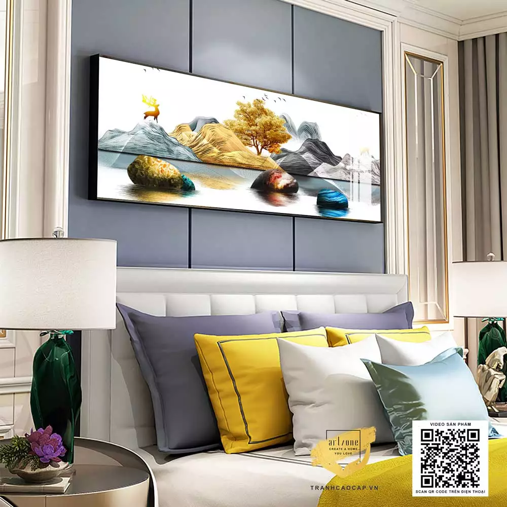 Treo tranh hươu vàng mang lại may mắn và tài lộc