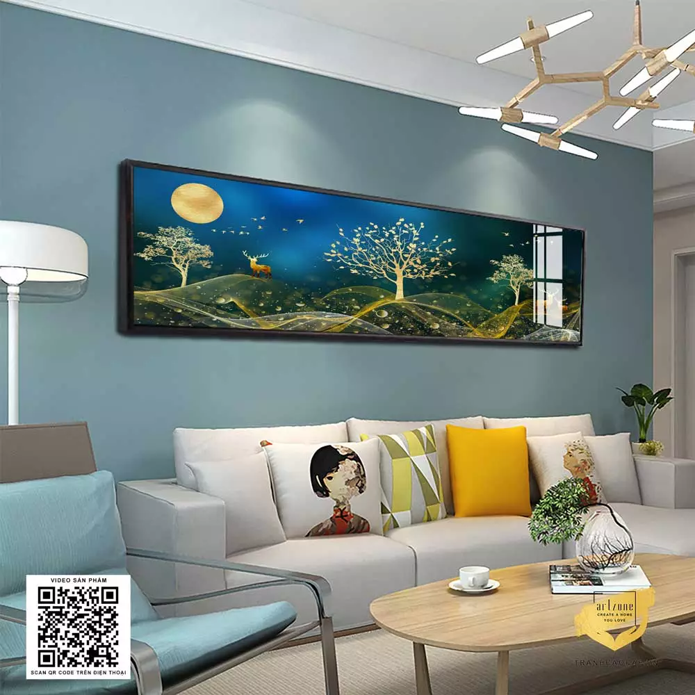 Tranh mica hươu vàng - vẻ đẹp hiện đại và sang trọng