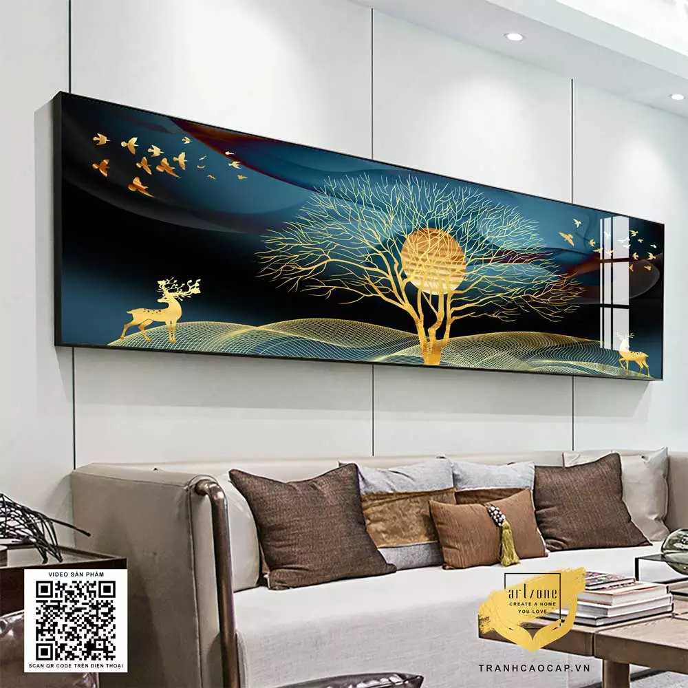 Tranh mica AZ1-0733-MICA mang đến vẻ đẹp sang trọng cho phòng ngủ