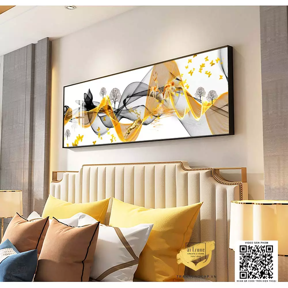 Lỗi treo tranh quá cao trong phòng ngủ