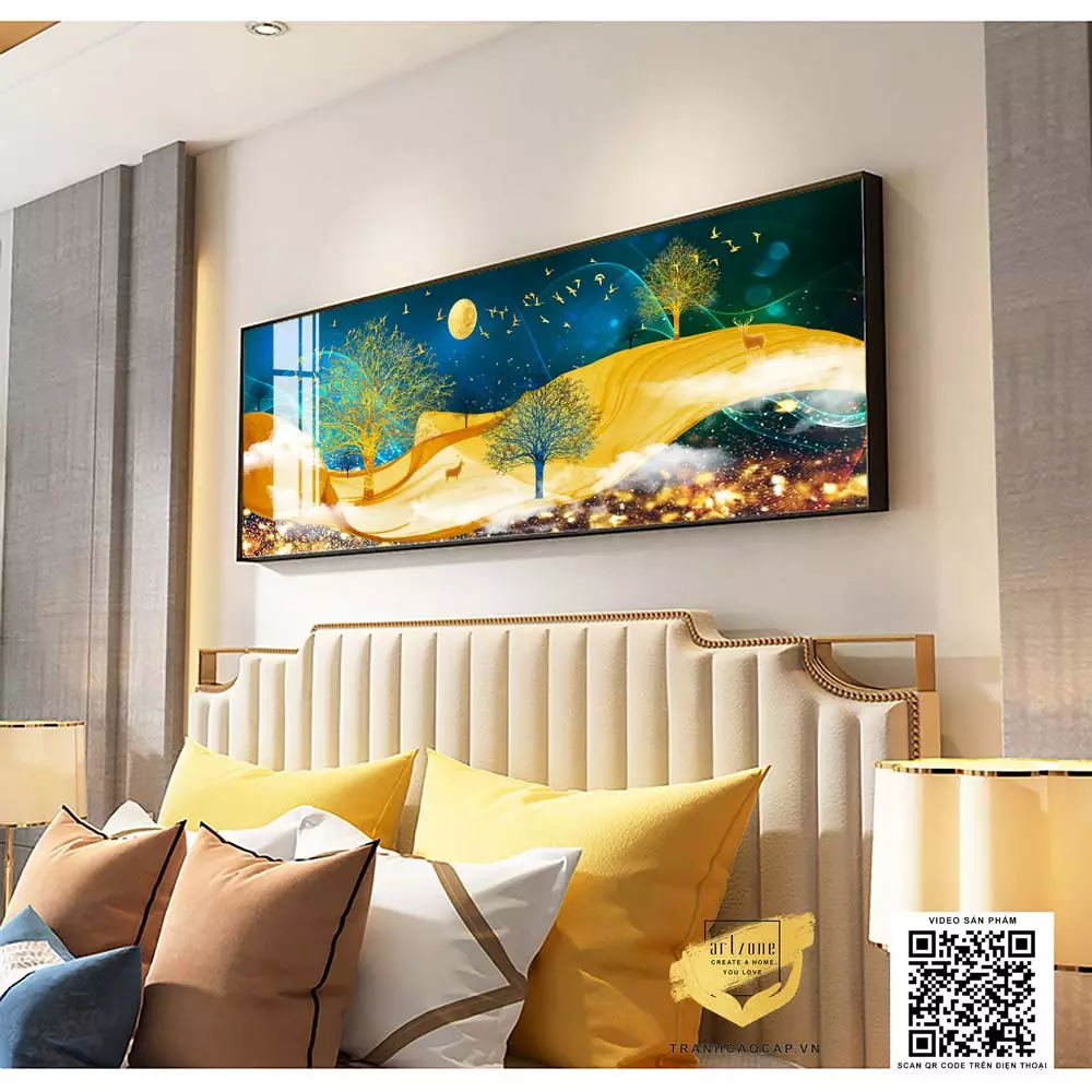 Ý nghĩa biểu tượng của tranh hươu vàng và đàn chim