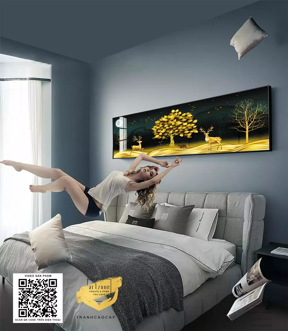 Lợi ích khi treo tranh phong cảnh trong phòng ngủ