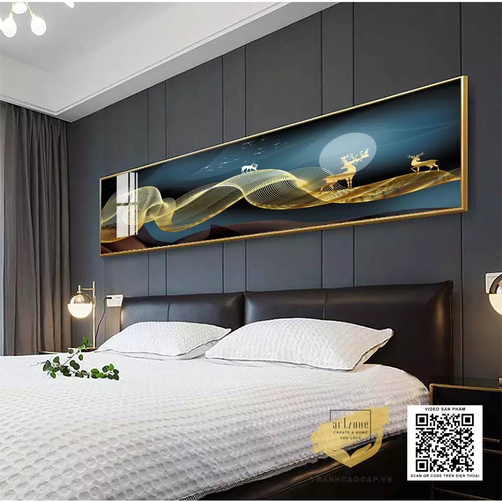 Lỗi treo tranh quá cao trong phòng ngủ