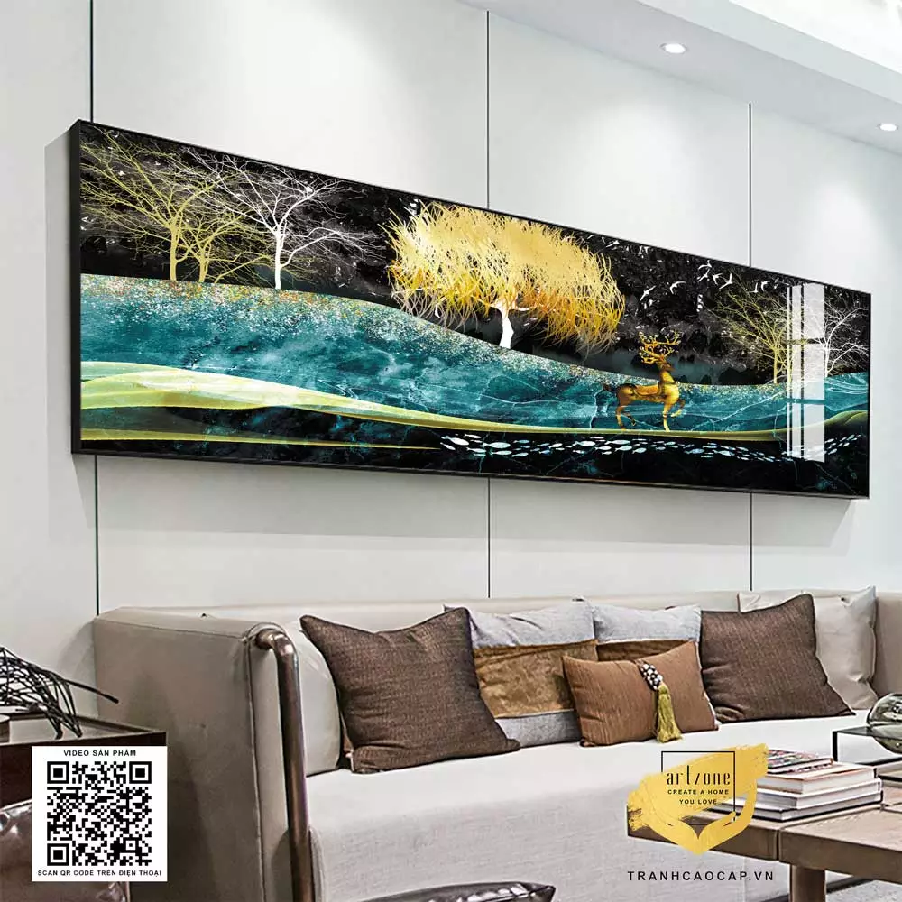 Ứng dụng tranh trong trang trí phòng khách