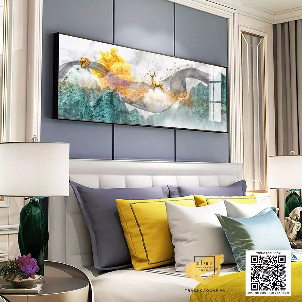 Tranh treo phòng ngủ AZ1-0696-MICA phù hợp với nhiều phong cách nội thất
