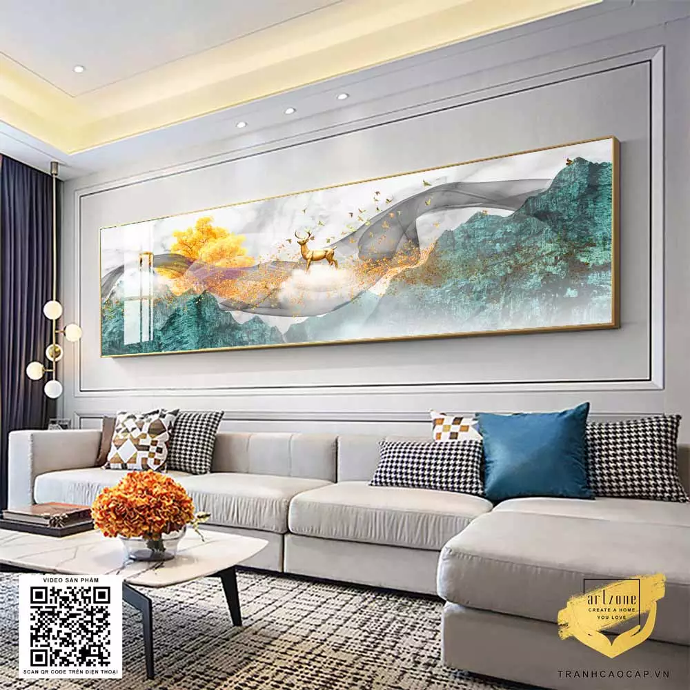 Kết hợp tranh với các vật trang trí khác để tăng thêm vẻ đẹp cho phòng ngủ