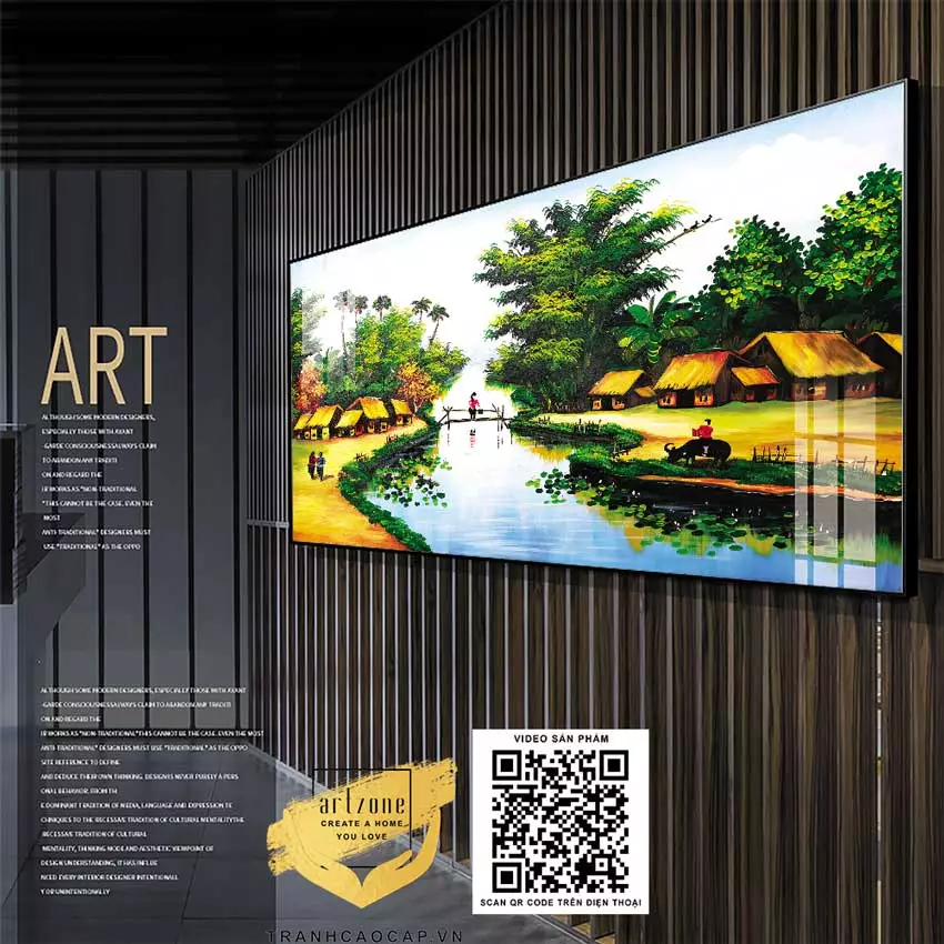 Tranh Làng Quê Việt Nam Mica Cao Cấp AZ1-0172