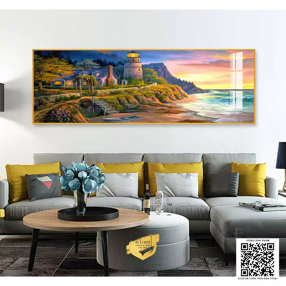 Treo tranh trên đầu giường