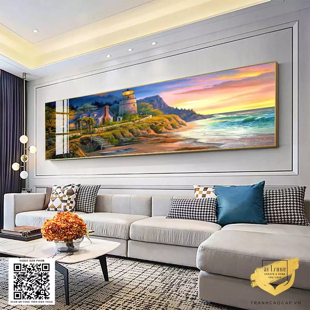 Treo tranh trên bức tường trống