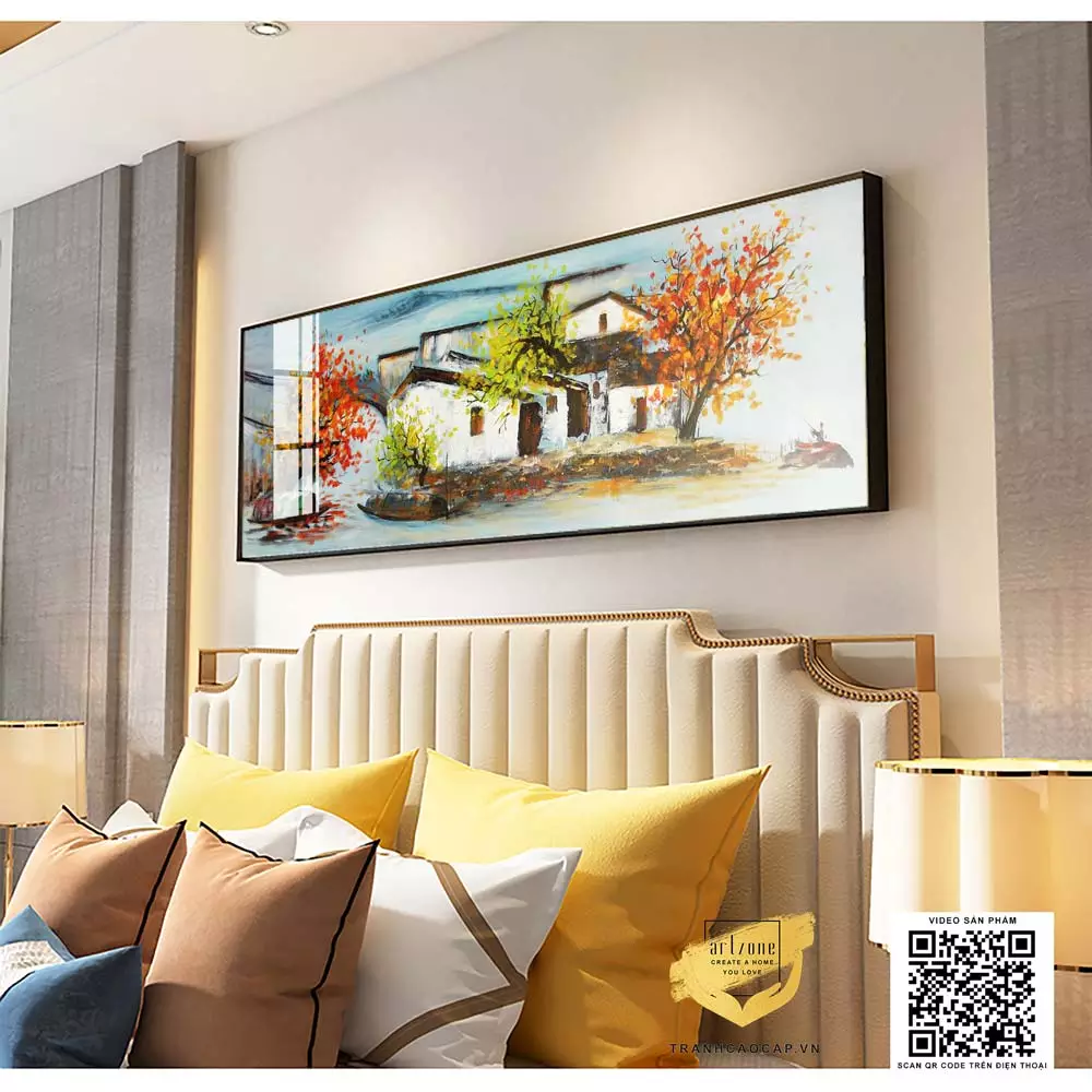 Hình ảnh chi tiết cây cầu nhỏ trong bức tranh, biểu tượng của sự kết nối