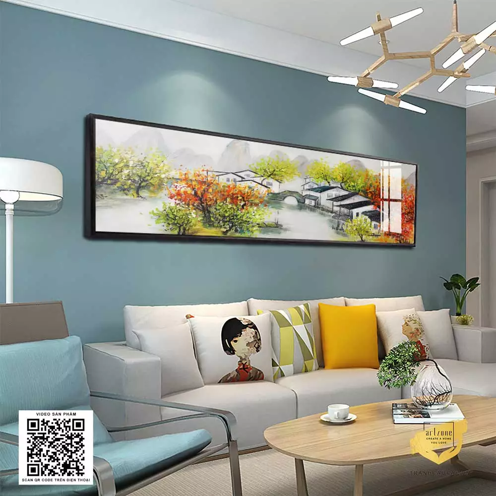 Tranh phòng ngủ phong cảnh làng quê
