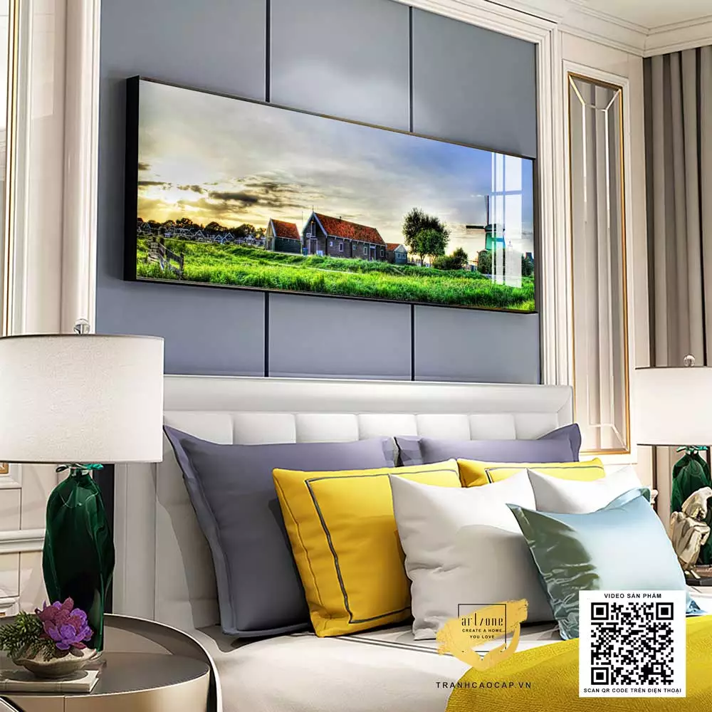 Tranh treo phòng ngủ phong cách đồng quê