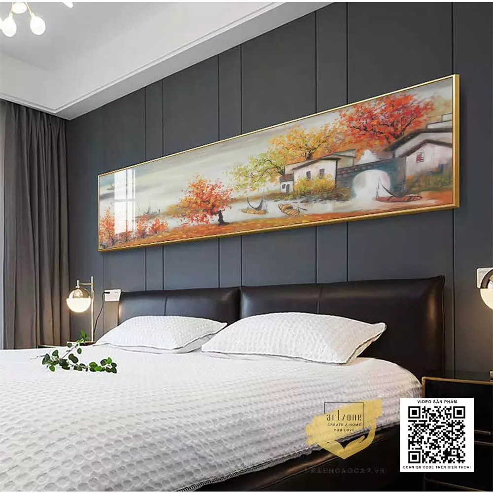 Tranh phong cảnh mang lại sự thư thái cho phòng ngủ