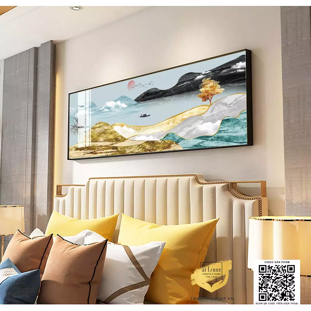 Bức tranh Phong Cảnh Người Lá Đỏ Trên Sông mang ý nghĩa phong thủy tích cực