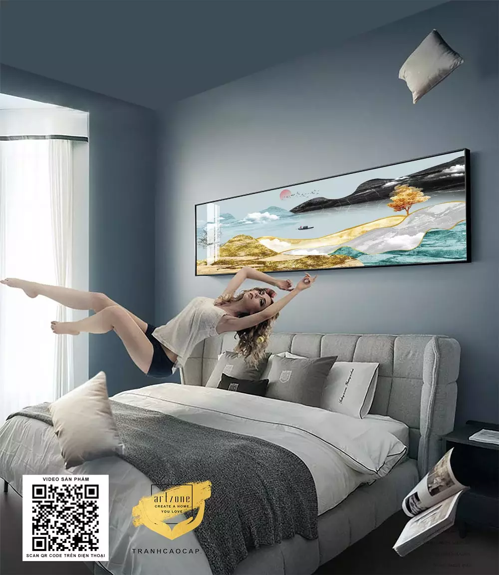 Chọn kích thước tranh phù hợp với không gian phòng ngủ