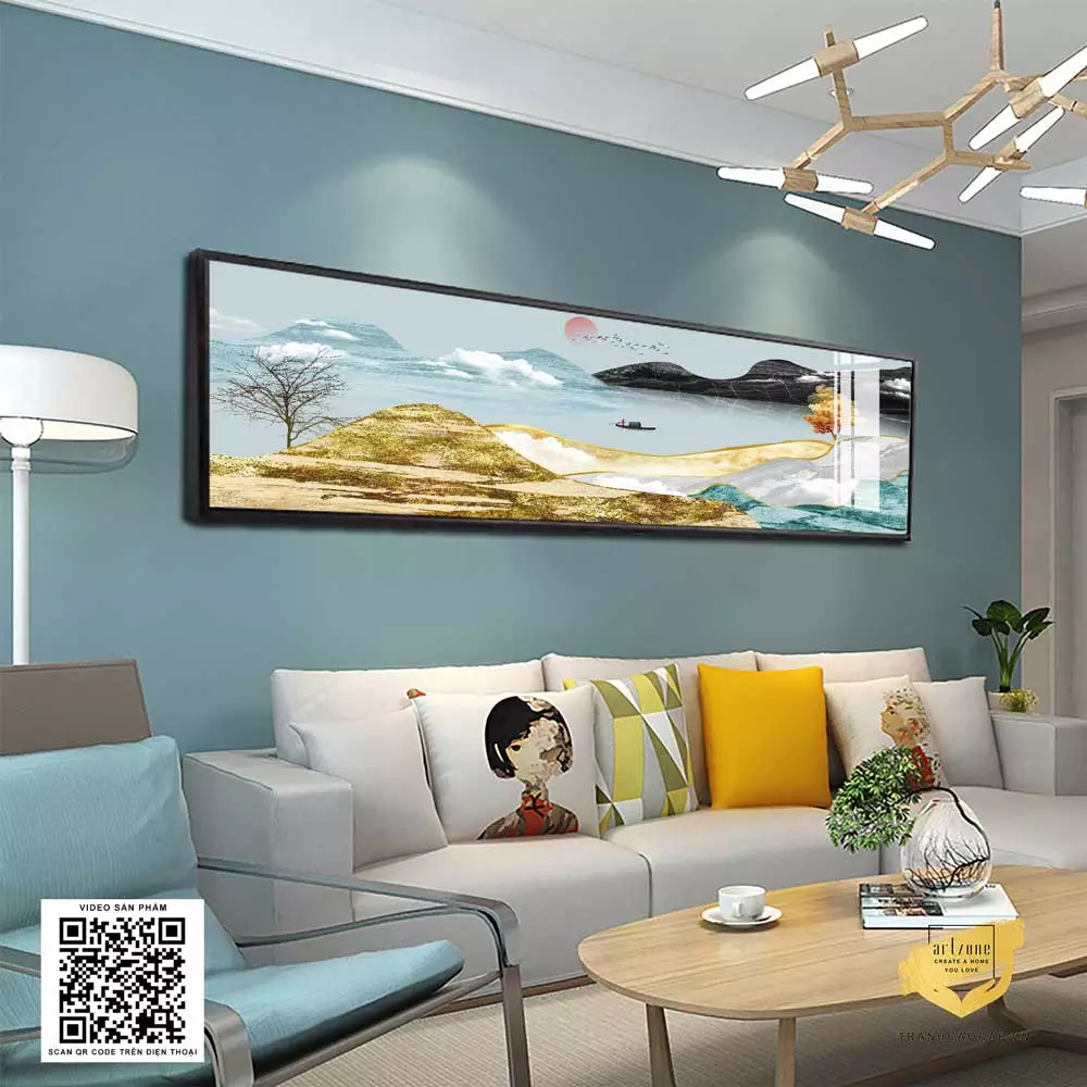 Tranh Phong Cảnh Người Lá Đỏ Trên Sông