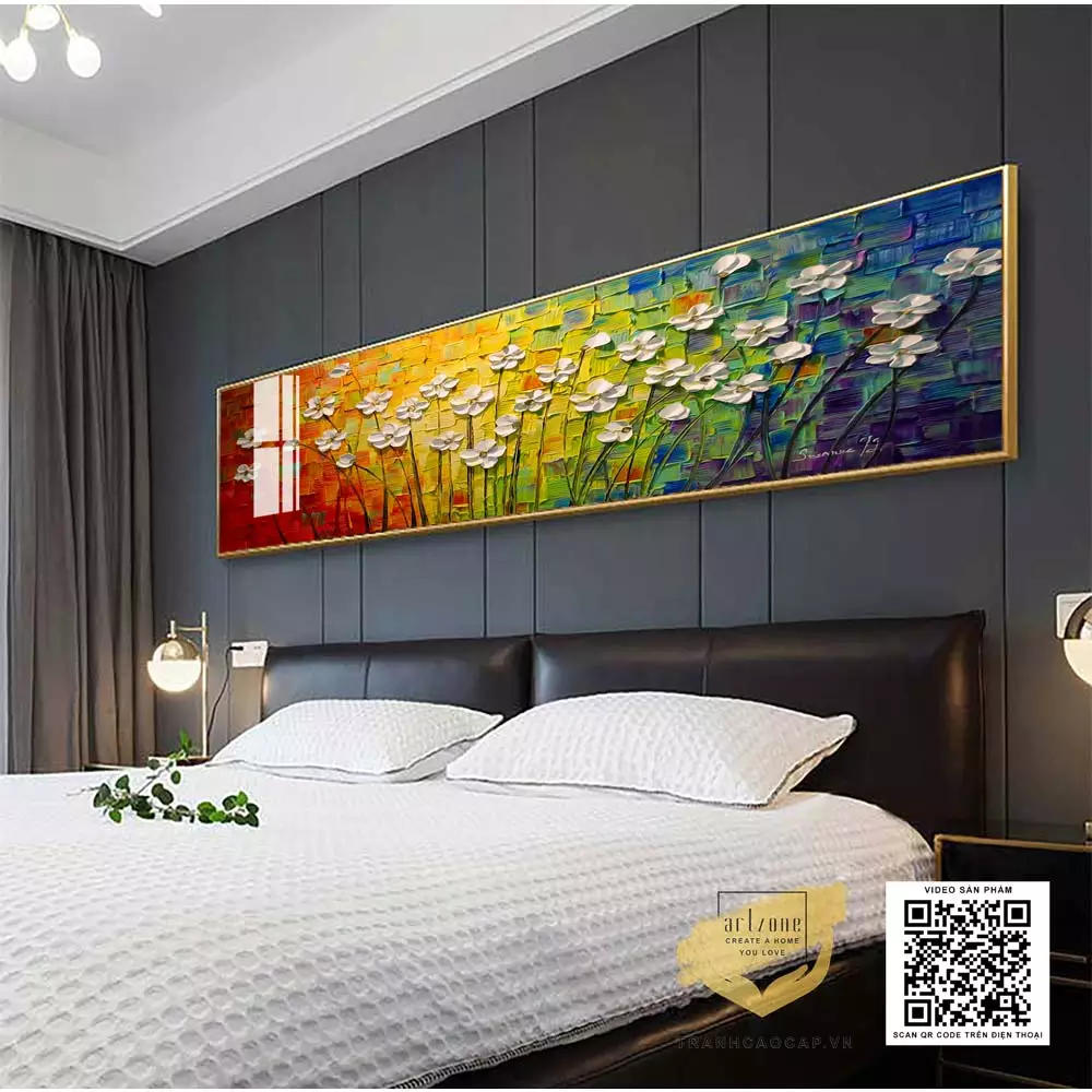 Tranh phong cảnh hoa nhỏ xinh cho phòng ngủ