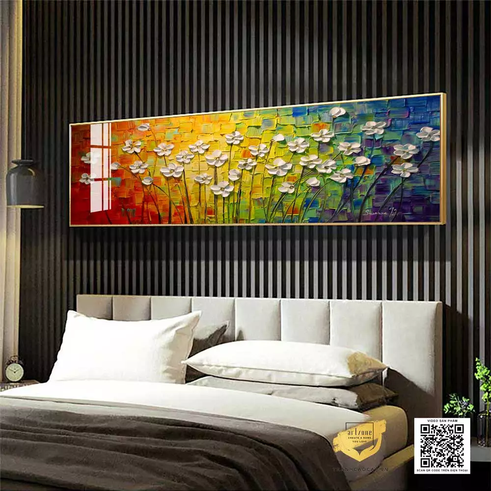 Tranh phong cảnh hoa nhỏ xinh cho phòng ngủ