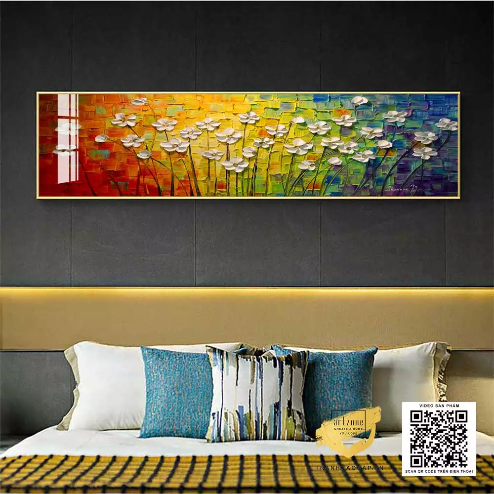 Tranh phong cảnh hoa nhỏ xinh cho phòng ngủ